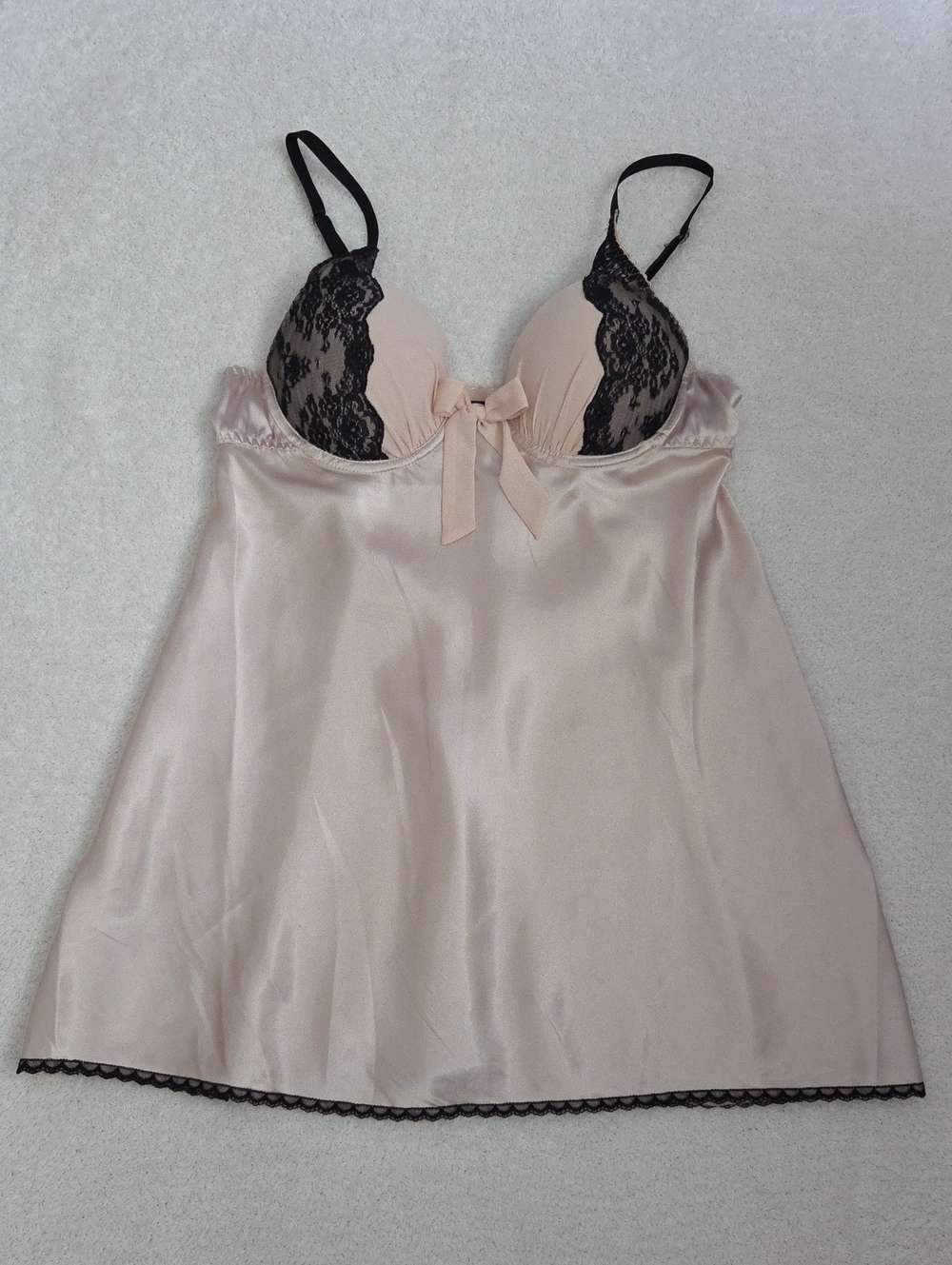 Apt. 9 Satin Chemise with Black Lace